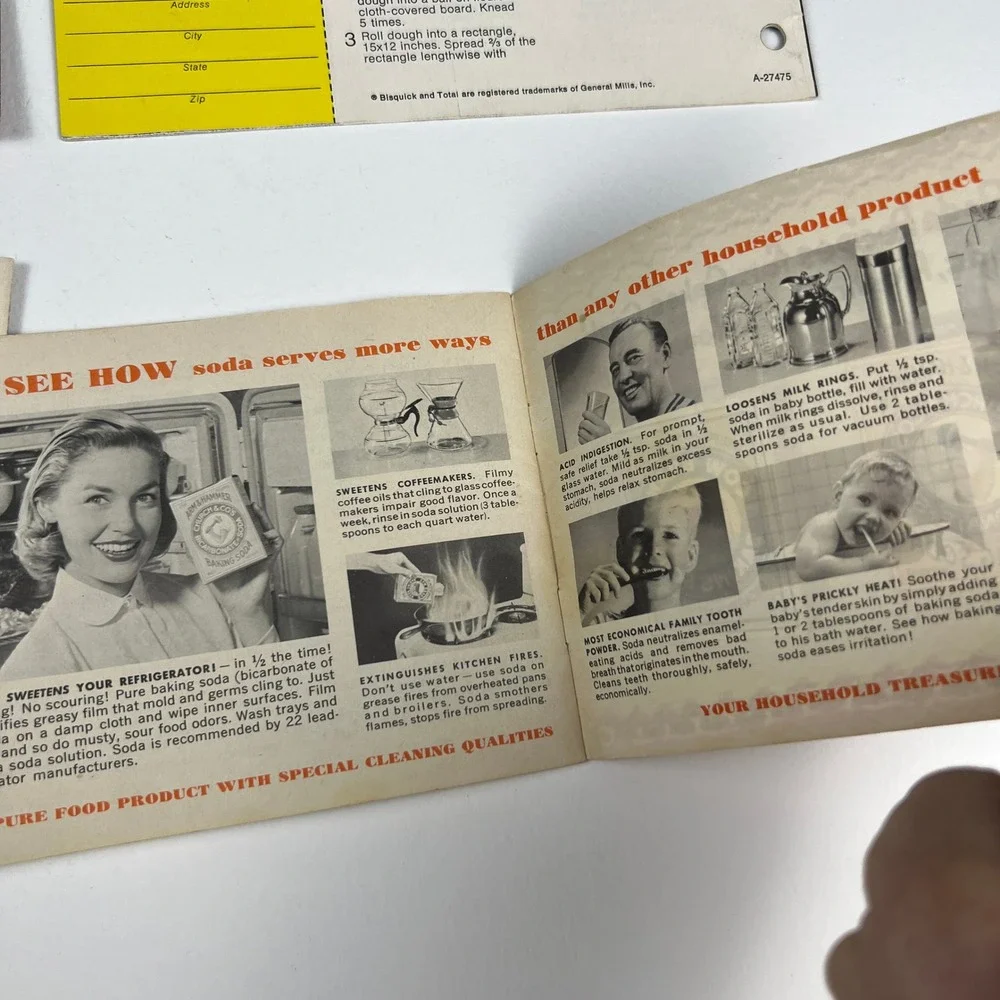 Betty Crocker Bisquick + Arm & Hammer Vintage Recipe Booklet Lot 4 Retro Cooking